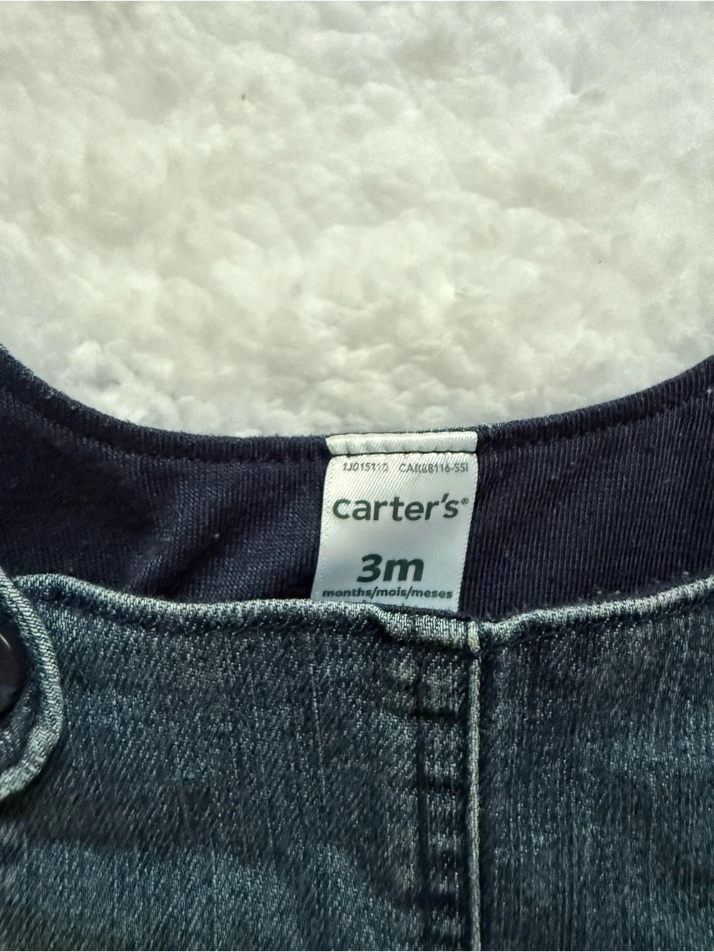 Carter's Dark Blue Denim Pinafore Dress - Girls